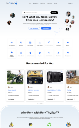 Your goto place to rent anything, anytime, hassle free Laravel based project